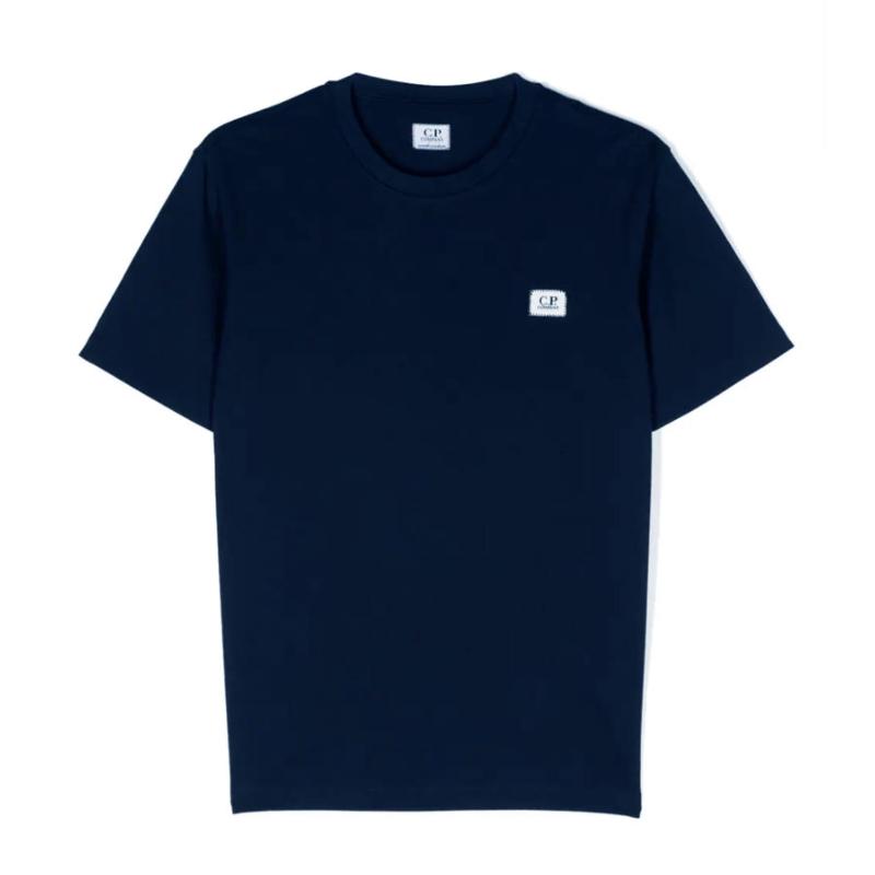 CP COMPANY UNDERSIXTEEN - Tee shirt logo patch bleu