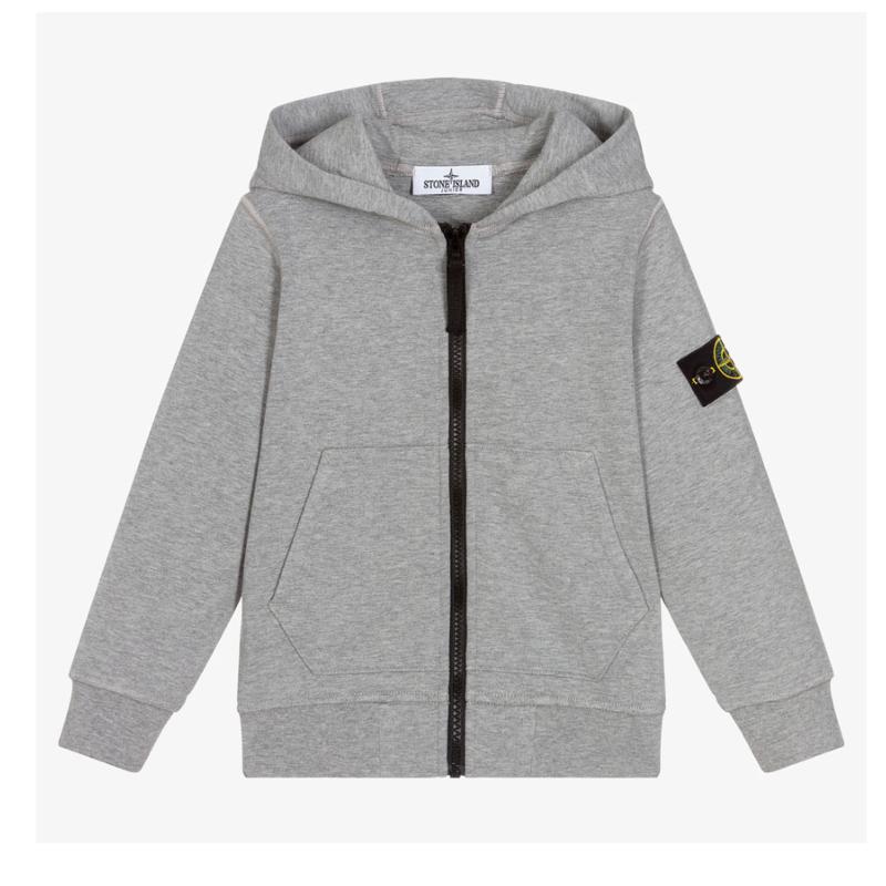 STONE ISLAND JUNIOR - Cardigan zippé gris